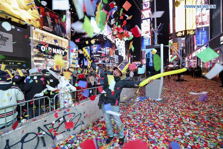 U.S.-NEW YORK-TIMES SQUARE-NEW YEAR CELEBRATION