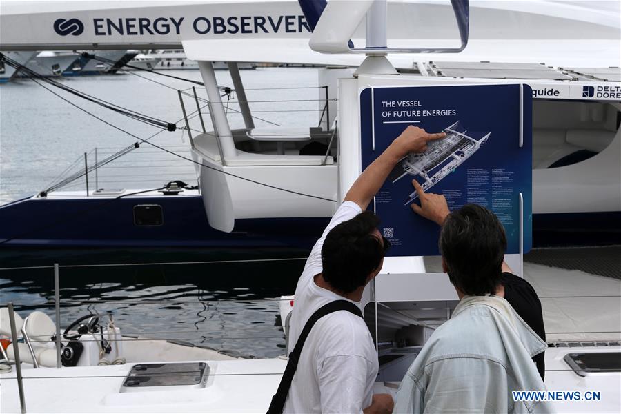 GREECE-ATHENS-ENERGY OBSERVER-HYDROGEN-VESSEL