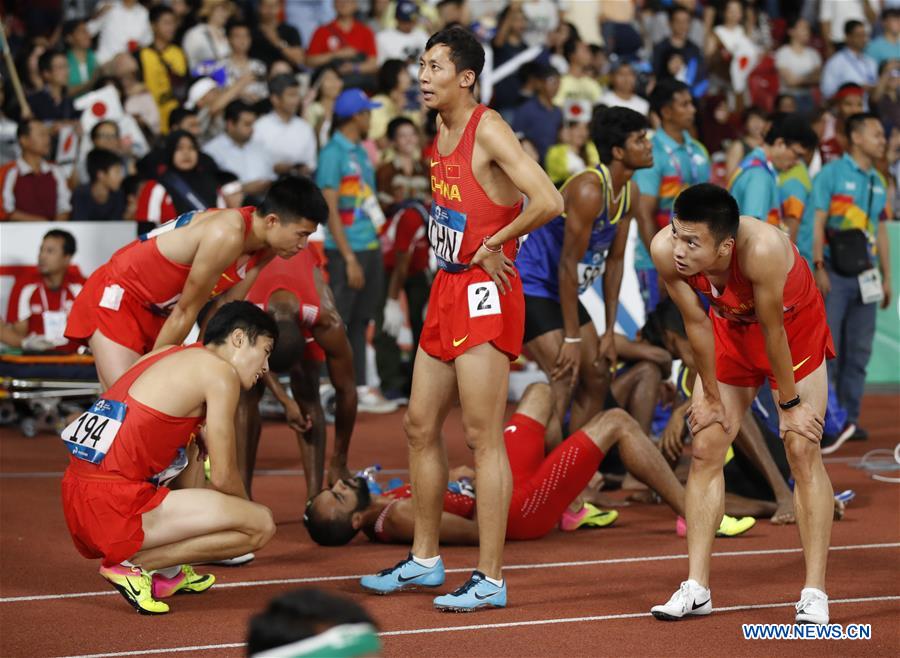 (SP)INDONESIA-JAKARTA-ASIAN GAMES-ATHLETICS-MEN'S 4X400M RELAY