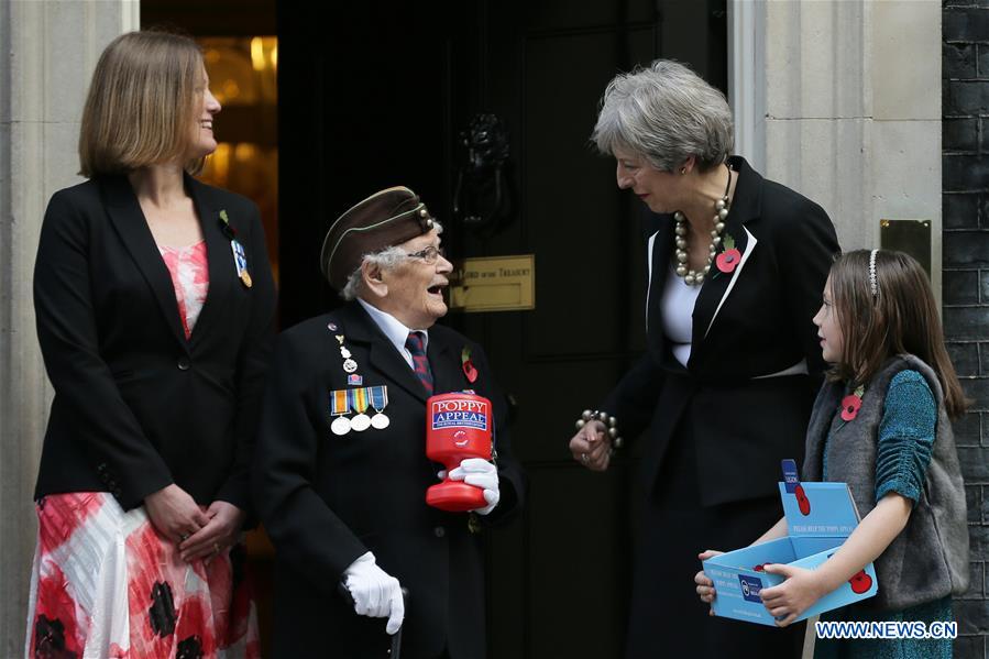 BRITAIN-LONDON-PRIME MINISTER-REMEMBRANCE POPPY