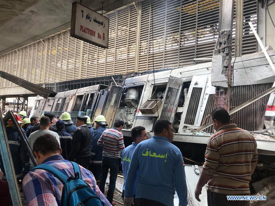 EGYPT-CAIRO-TRAIN STATION-FIRE