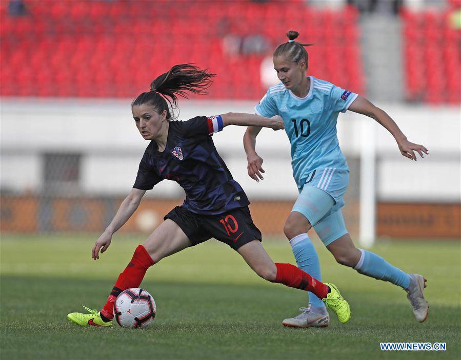 (SP)CHINA-WUHAN-FOOTBALL-INTERNATIONAL WOMEN'S FOOTBALL TOURNAMENT WUHAN 2019-3RD PLACE FINAL-RUSSIA VS CROATIA