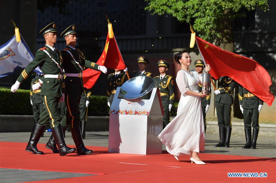 (SP)CHINA-NANCHANG-7TH MILITARY WORLD GAMES-FLAME LIGHTING CEREMONY AND TORCH RELAY