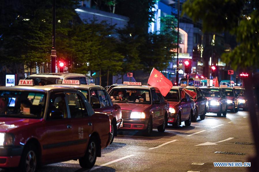 CHINA-HONG KONG-TAXIS RALLY-CALLING FOR PEACE (CN)