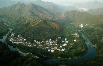 Scenery at dawn in Shitan Village, E China's Anhui