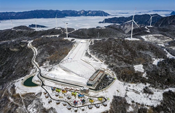 Winter scenery of Wufeng international ski park in China's Hubei