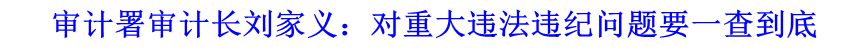 审计署审计长刘家义：对重大违法违纪问题要一查到底